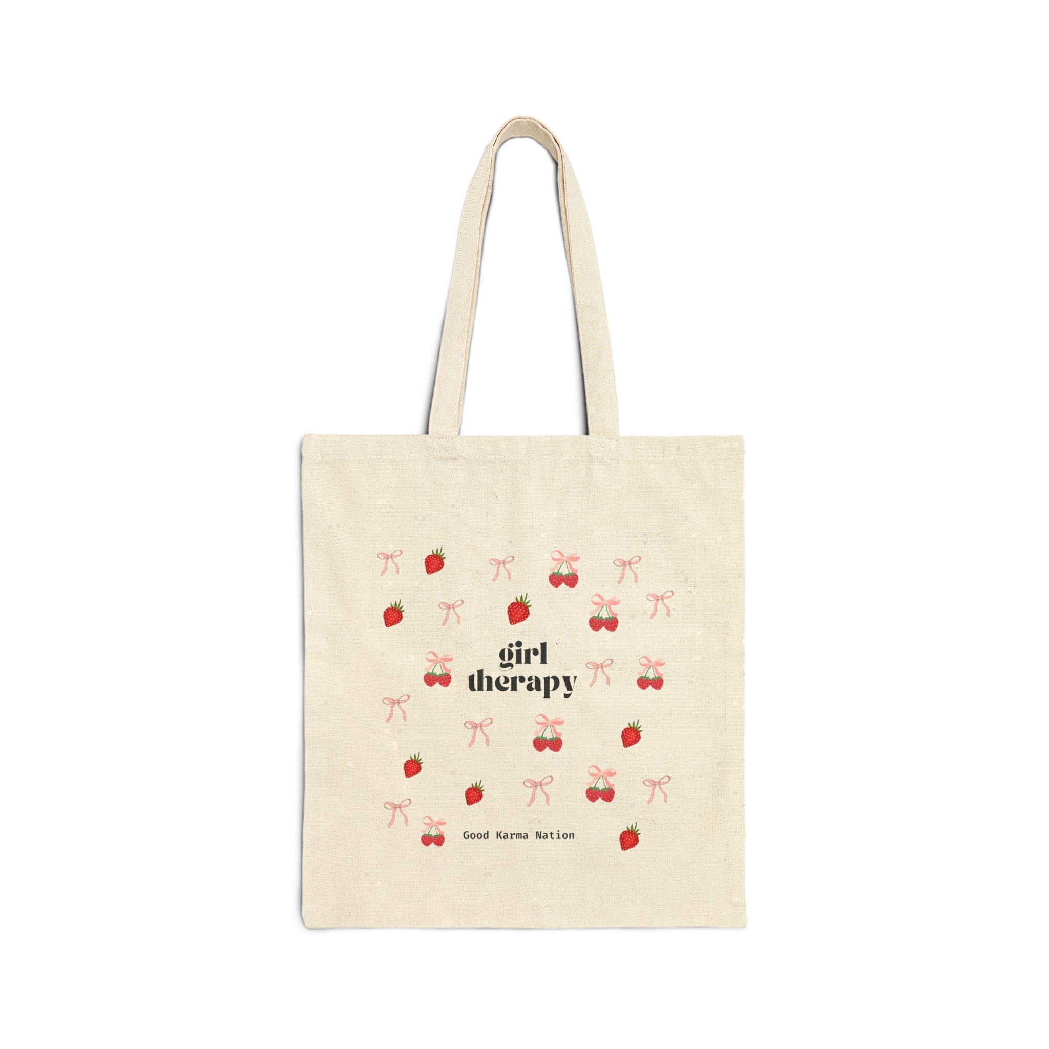 Girl Therapy Strawberry Coquette Tote Bag