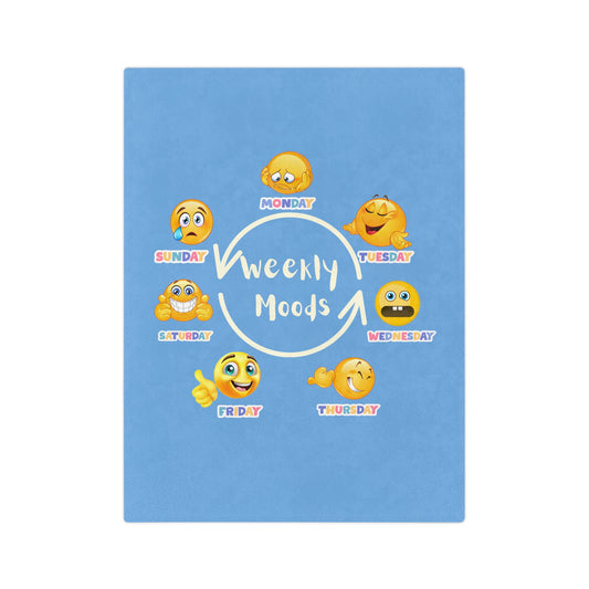 Weekly moods emoji Velveteen Minky Blanket