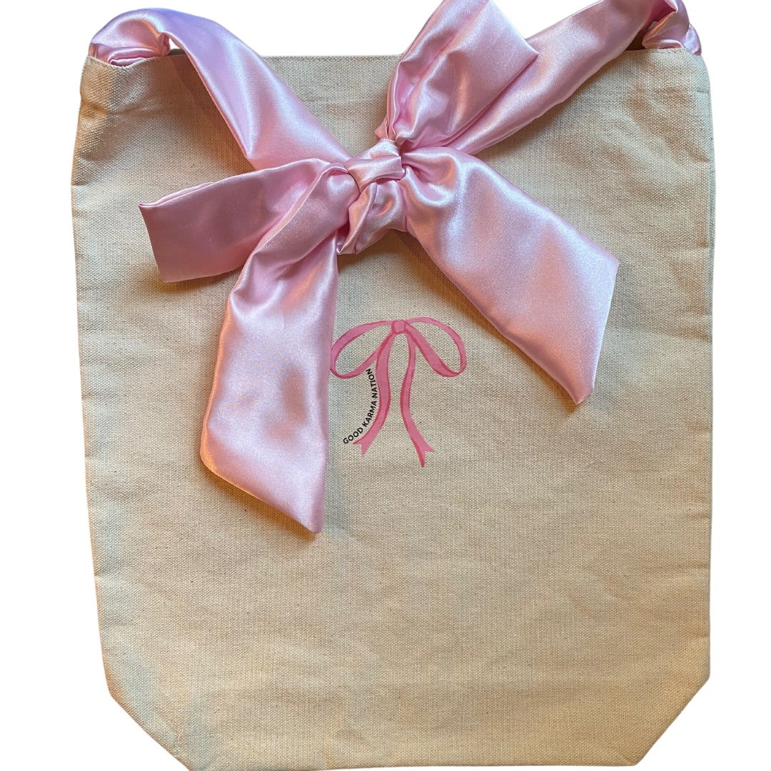 Pink Bow Tote Bag