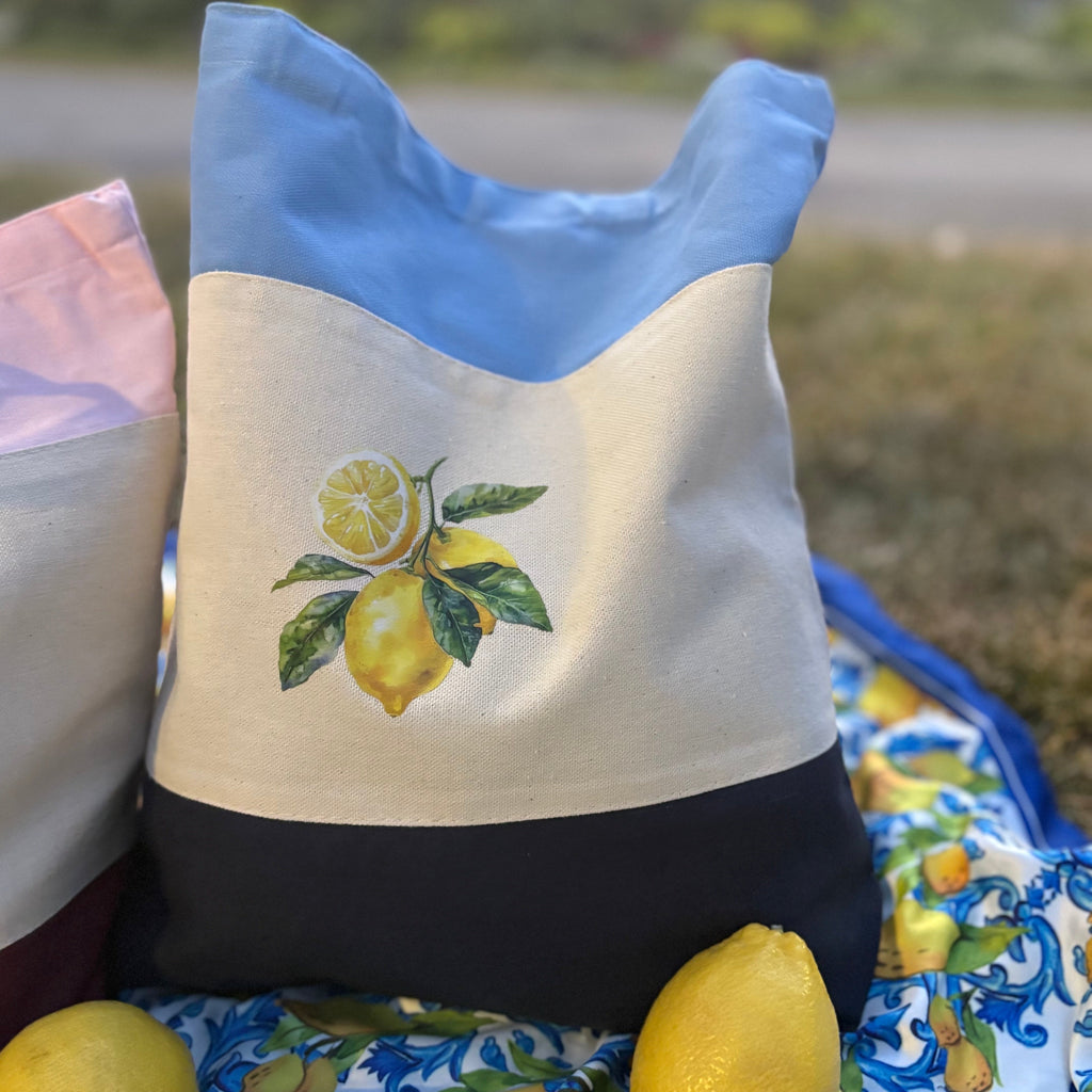 Lemons Tri-Color Tote Bag