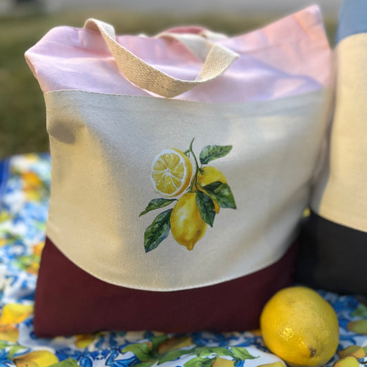 Lemons Tri-Color Tote Bag
