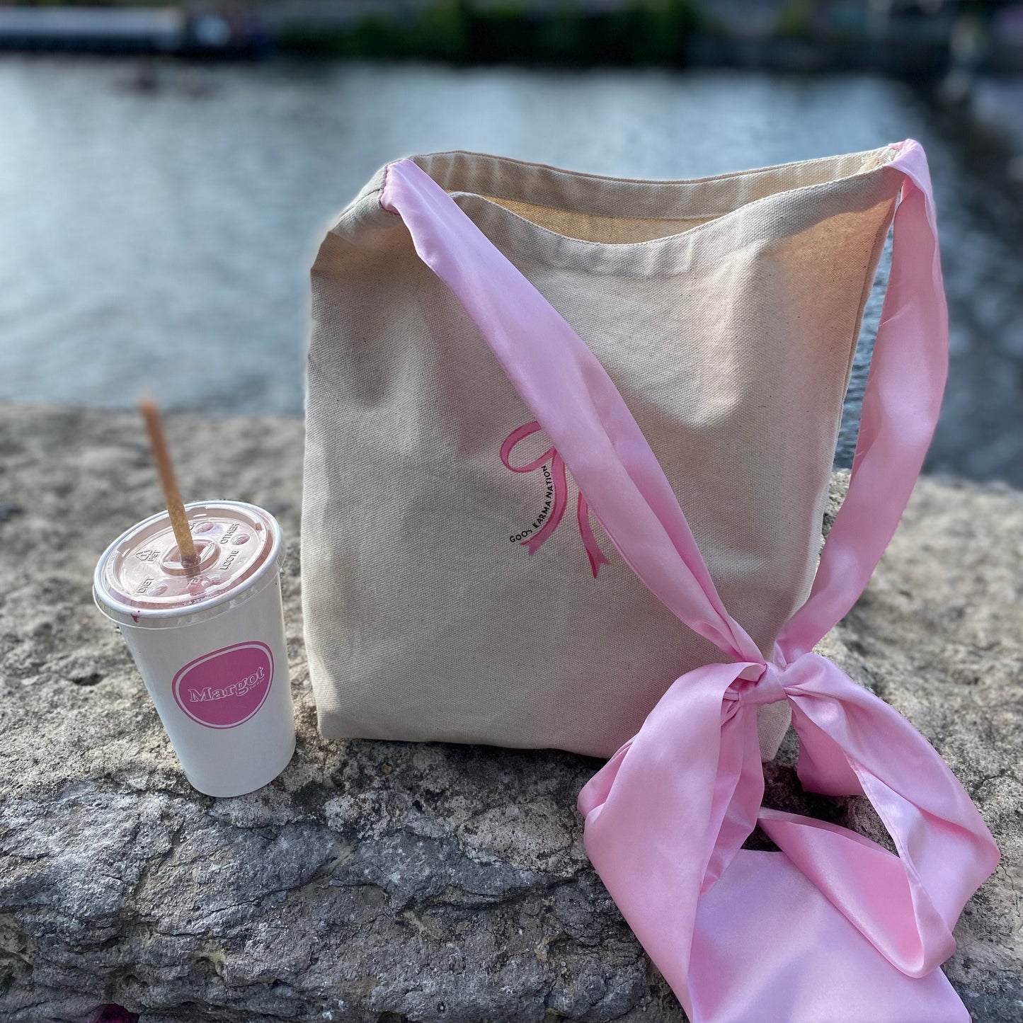 Pink Bow Tote Bag