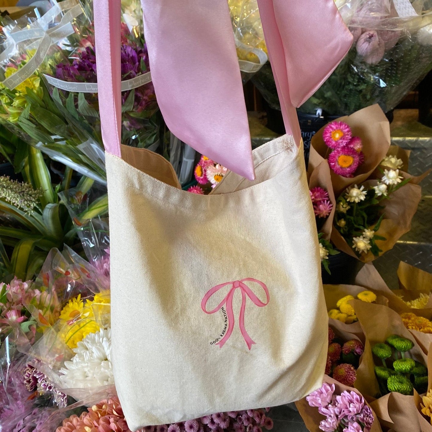 Pink Bow Tote Bag