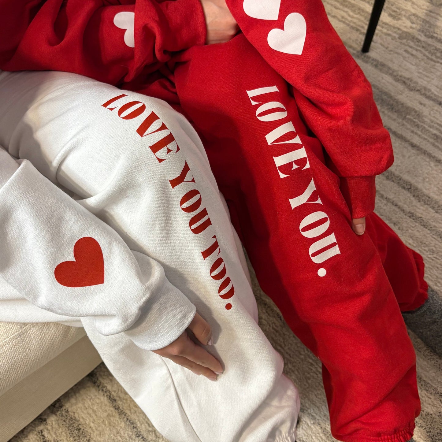 LOVE YOU Red Quarter Zip Sweatshirt